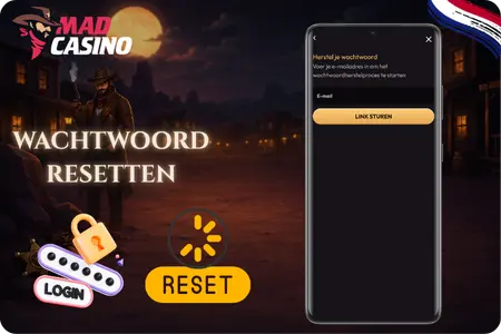 Wachtwoord herstellen bij MadCasino